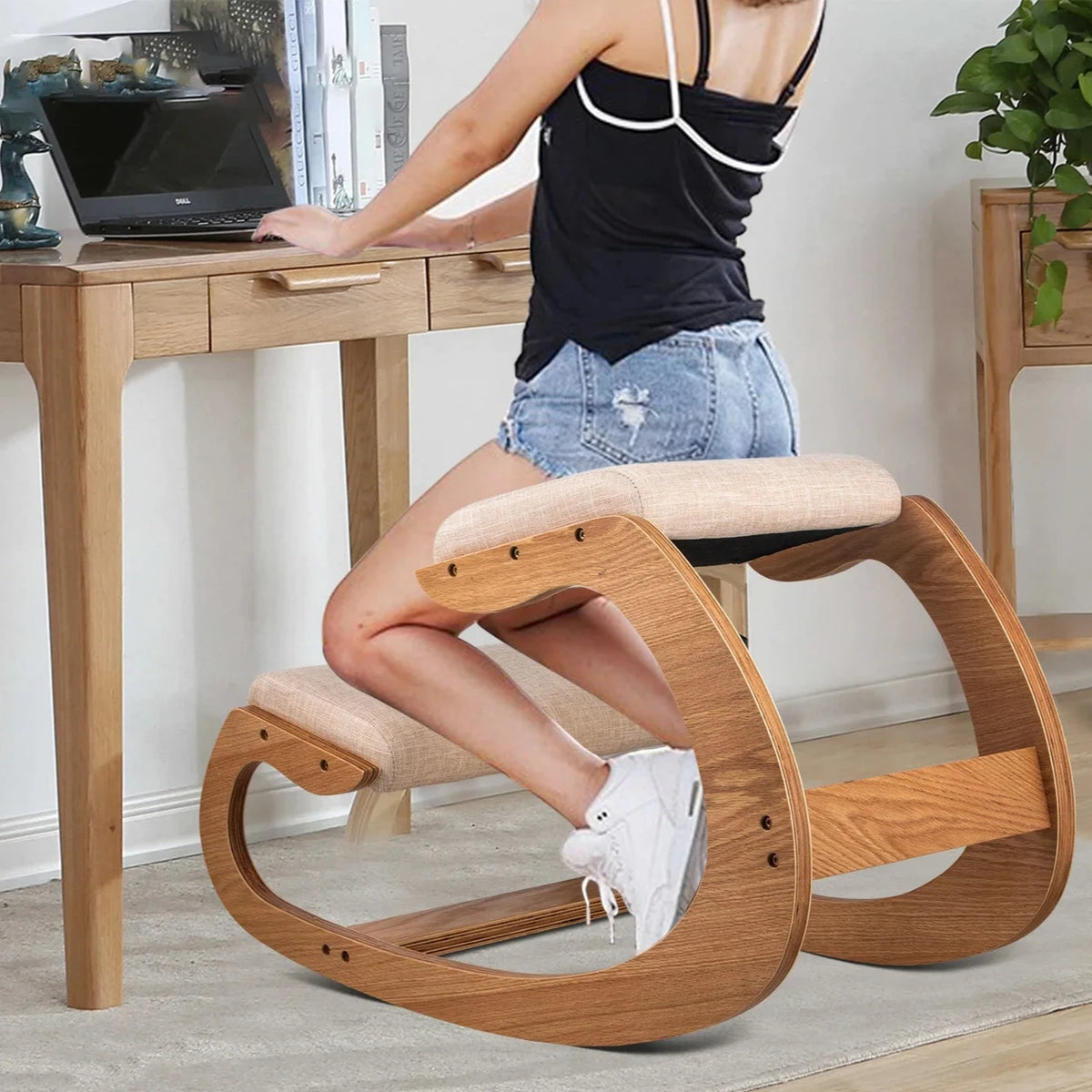 Ergonomic Wooden Kneeling Chair