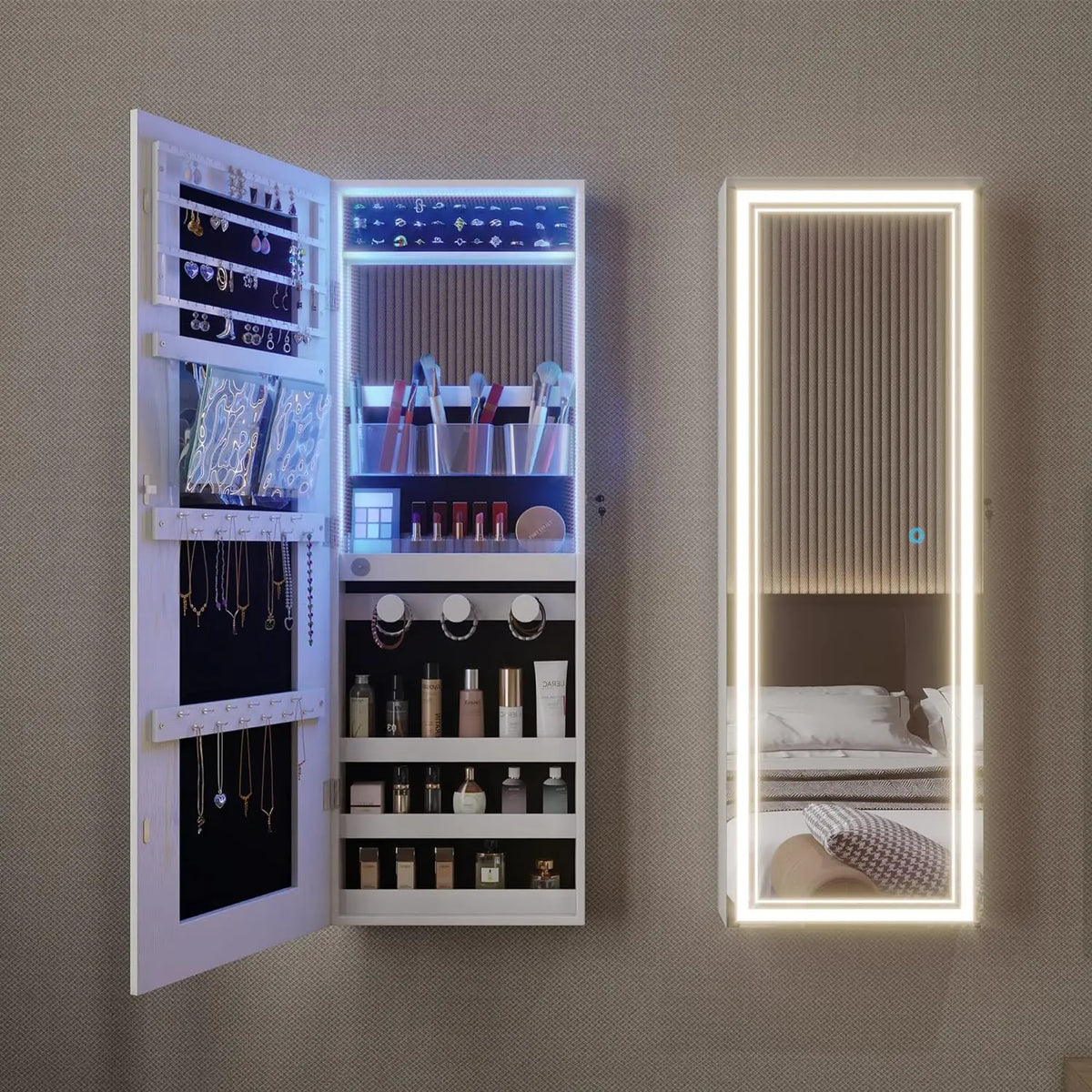 LED Jewelry Mirror Cabinet