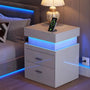 LED Bedside Table with Charging Station